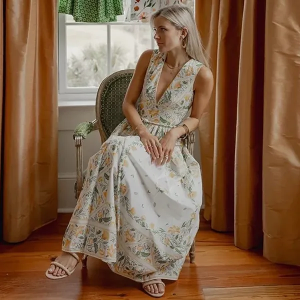 NEW Antonio Melani x Style by Simkins Hannah Poplin V-Neck Belted Maxi Dress ~ 8 - Image 4