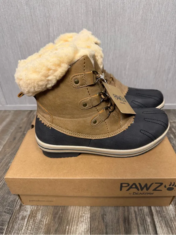 PAWZ Women’s Brown and Black Winter Duck Boots - Waterproof Lace-Up Size 9 - Image 16