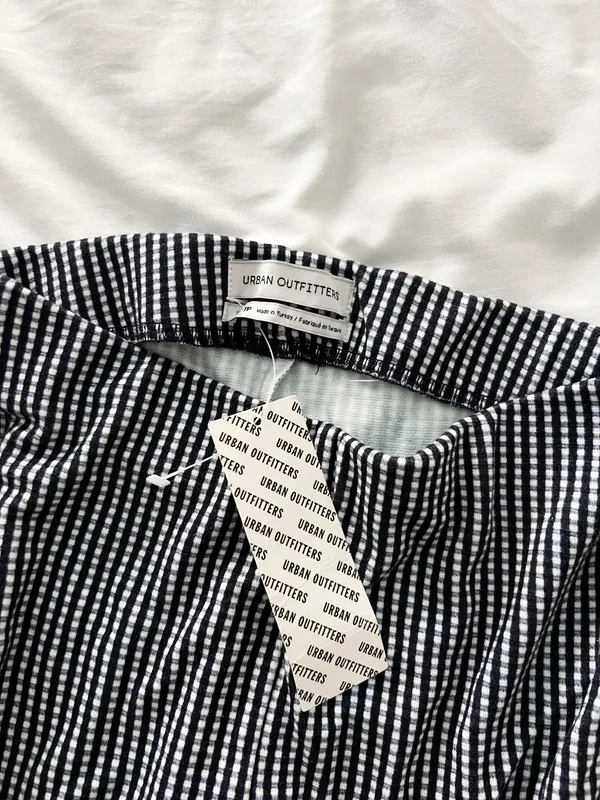 Urban Outfitters NWT navy gingham flare pants size XS - Image 5