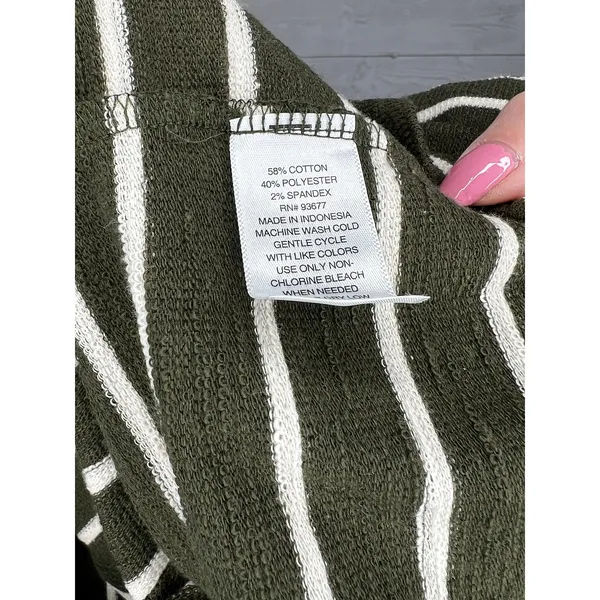 A.N.A. A New Approach olive green/cream striped long sleeve tunic NWT Size XXL - Image 5