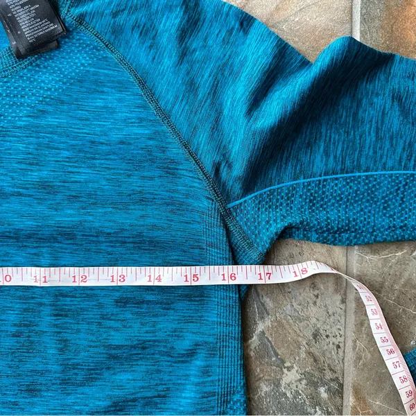 H&M Sport Large Teal Seamless Long Sleeve Activewear Workout Top Athleisure - Image 7