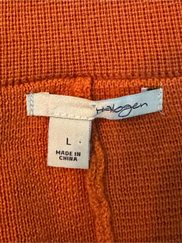 Halogen Orange wool blend Knit Blazer large - Image 6