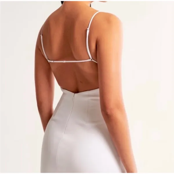 Abercrombie & Fitch White Square Neck Open Back‎ Spaghetti Strap Mini Bodycon - Image 2