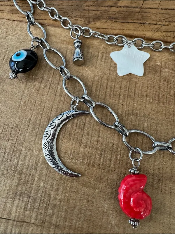 NWT Free People Silver Double Layer Swag Bag Charm ~ SOLD OUT! - Image 4