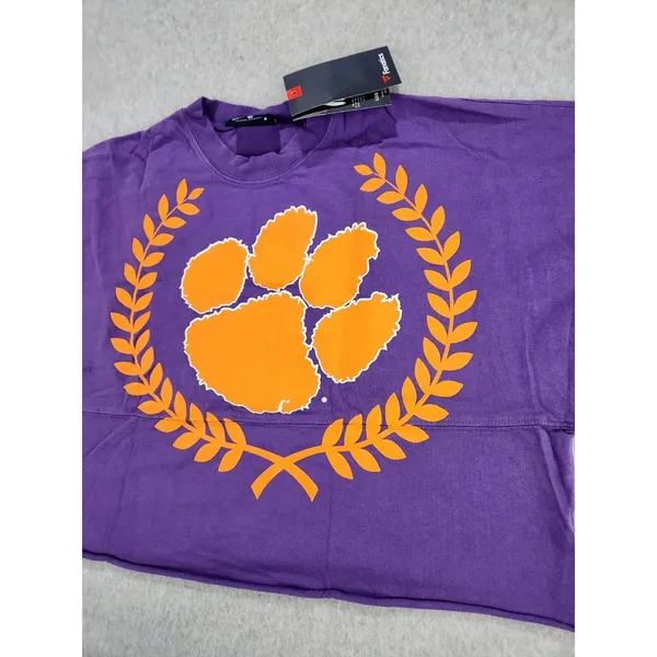 Womens Clemson Tigers Laurels Crop‎ Long Sleeve T-Shirt Spirit Jersey Sz SMALL - Image 3