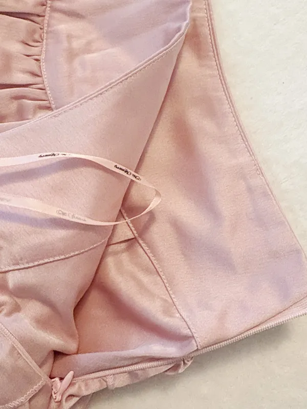Japanese Kawaii Y2K Cottagecore Silky Dusty Pink Layered Ruffle Mini Skirt Skort - Image 10