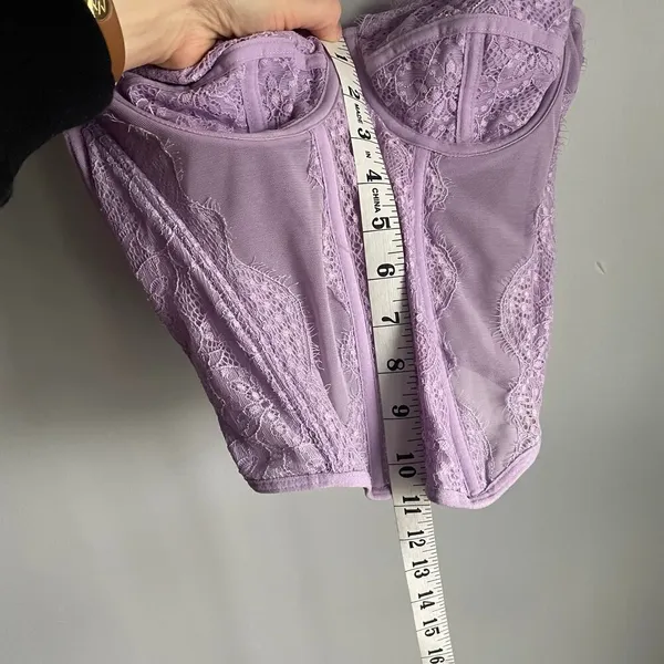 Lilac Purple Fairy Corset Tank Top Lingerie‎ Romantic Coquette Lace size XS - Image 6