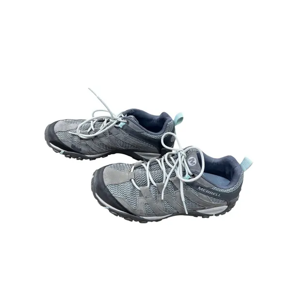 Merrell Womens Gray Leather Hiking Shoes Sneakers Size 10 SKU 8826 - Image 3