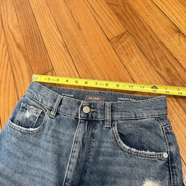 DL1961 Hepburn Wide Leg‎ High Rise Vintage 31 Inch Jeans Size 25 - Image 7