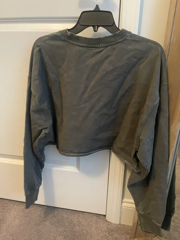 Crop Sweatshirt Green Size L - Image 3