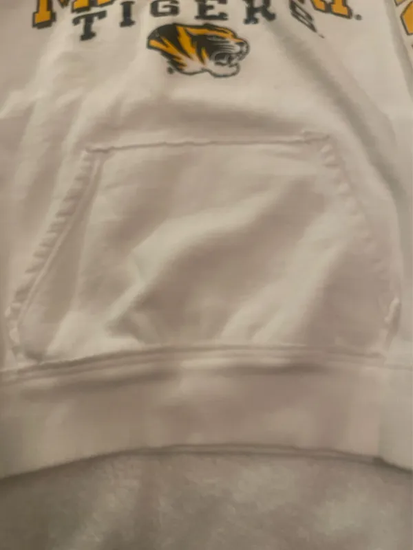 Univ of Missouri Mizzou White Hoodie Sweatshirt Sz Sm - Image 7