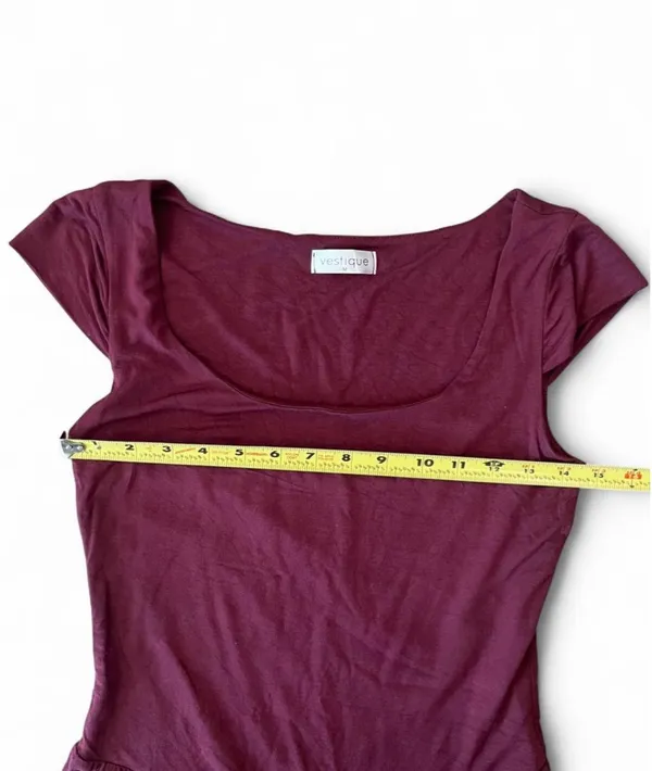 Vestique Burgundy Bodysuit Scoop Neck M - Image 3