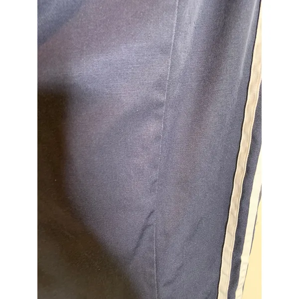 Adidas Blue Sz Large Three Stripe Pants Pockets Twill - Image 5