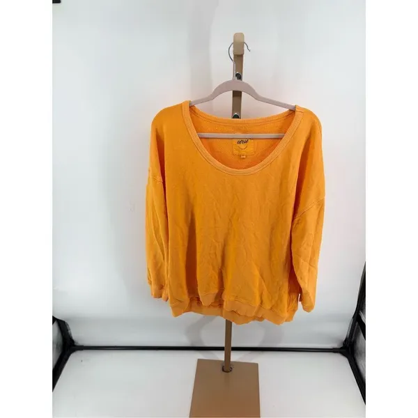 Aerie yellow orange women’s sweatshirt size medium 100% cotton - Image 9