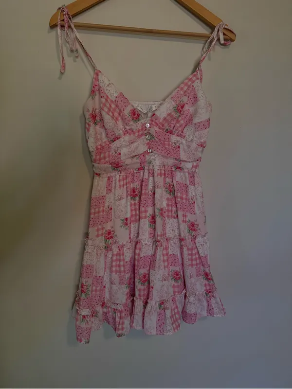Altar’d State pink patchwork dress - Image 4