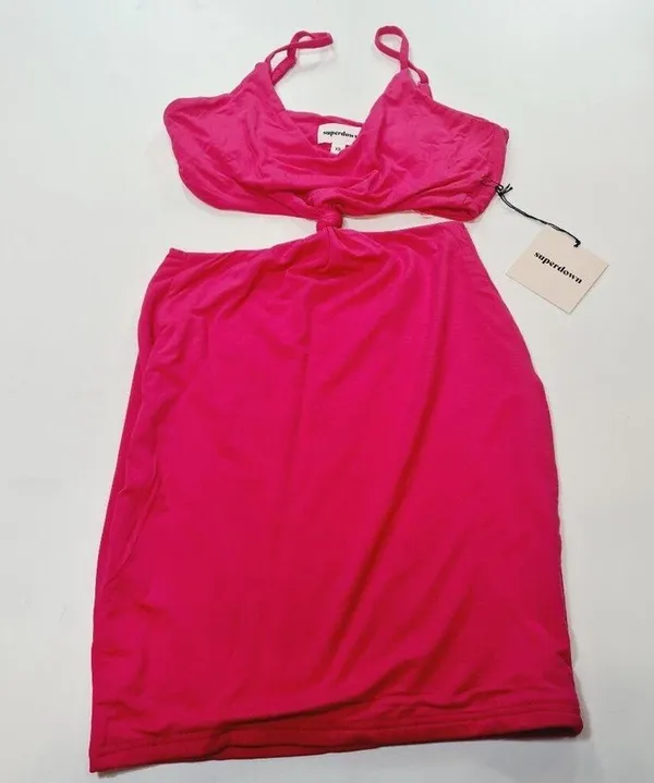 Superdown Lucia Cut Out Mini Dress in Pink XS - Image 3