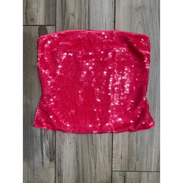 NWT SUSANA MONACO Sheer Sequin Tube Top - Azalea Sz‎ Small $238 - Image 3