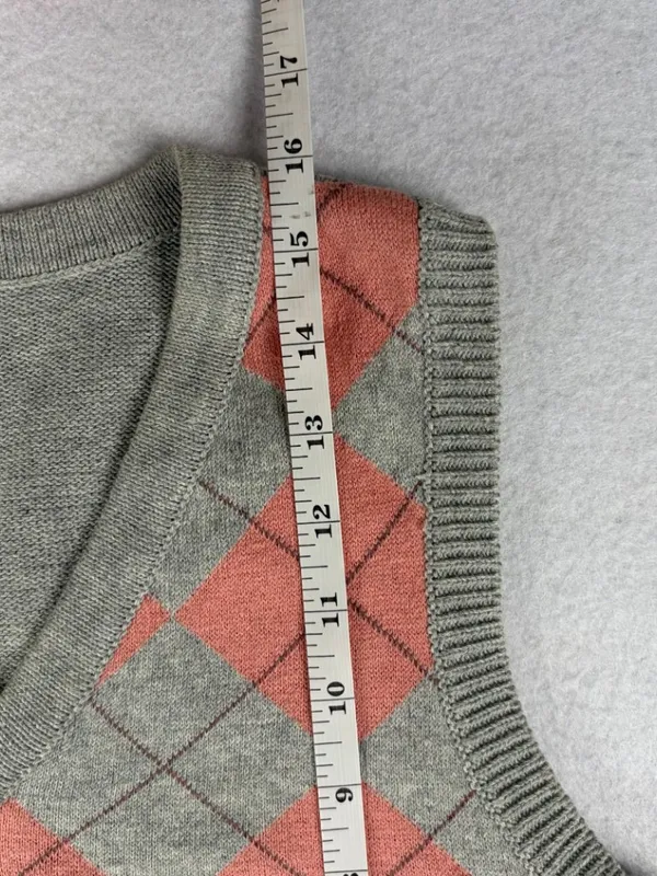 NWT Aeropostale Argyle Sweater Vest Women’s XS Pink & Gray Knit Preppy Academia - Image 5