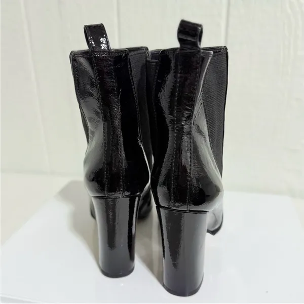 Vince Camuto Shiny Black Heeled Boots - Image 3