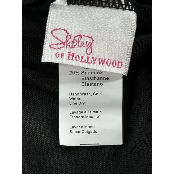 Shirley Of Hollywood Robe Black Mesh & Lace Size L - Image 6