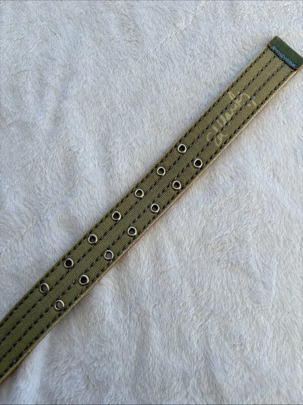 Ed Hardy size large y2k Studded Belt green flower leather blue silver - Image 6