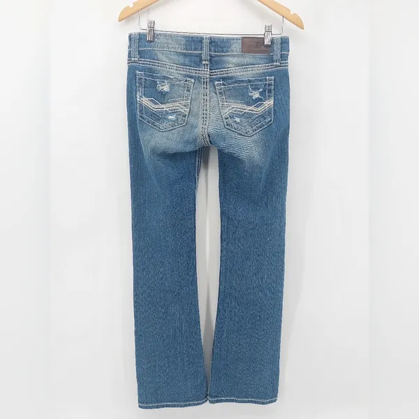 BKE Starlite 26R BootCut Stretch Women's Light Wash Cut# OC-31611 Distress Jean - Image 2