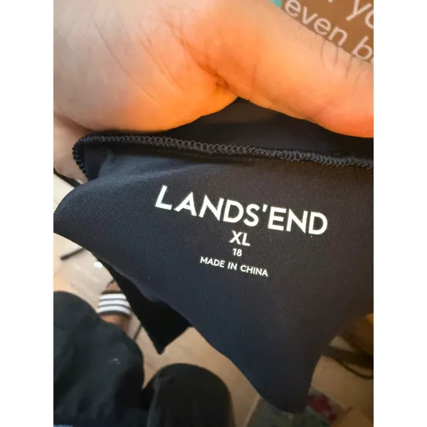 Lands’ End Black Embroidered Swim Cover Tunic - Image 3