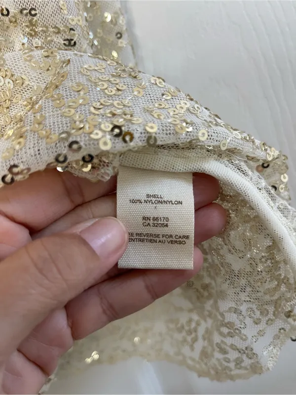 Women’s Free People Intimately Sheer Gold Sequin Slip Dress Size M - Image 5