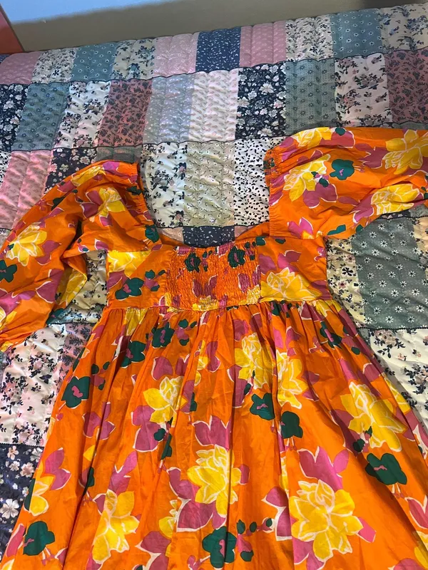 Floral Puff Sleeve Dress - Image 2