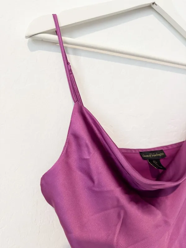 House of Harlow Cowl‎ Neck Bodysuit Large Satin Adjustable Summer Quiet Luxury - Image 3