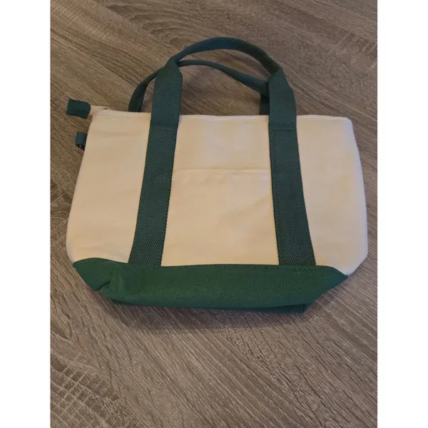 Starbucks Peanuts Snoopy Woodstock Canvas Tote Bag Green Cream Pumpkin NWT - Image 2