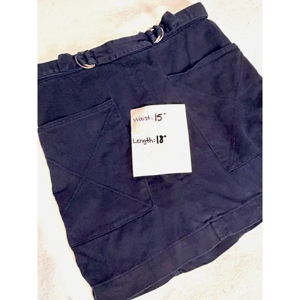 Pilcro Anthropologie Sz 6 Navy Paperbag Mini Skirt Belted Pockets Patch Pockets - Image 7