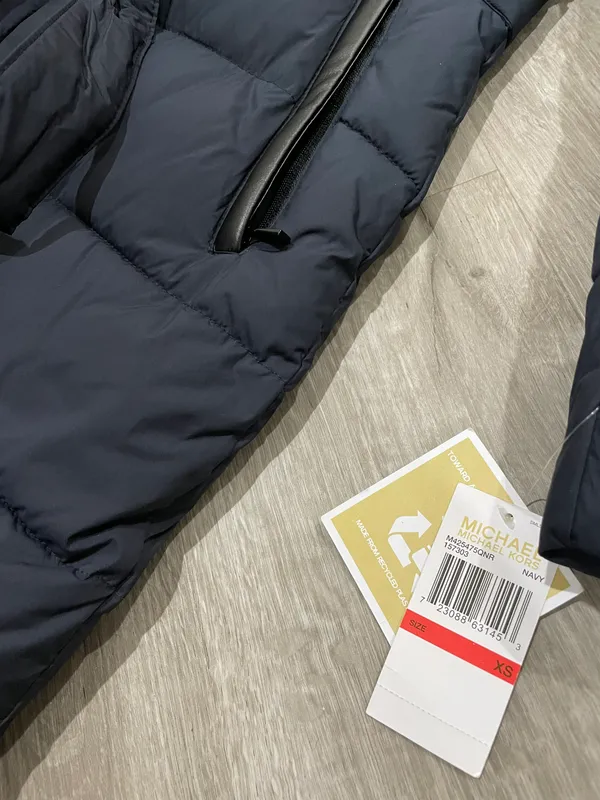 Navy Puffy Coat/Jacket - Image 7