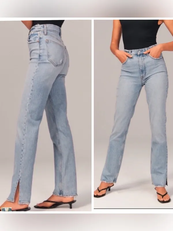 Abercrombie & Fitch Curve Love 90s Straight Jeans Womens 29 Blue Ultra High Rise - Image 2