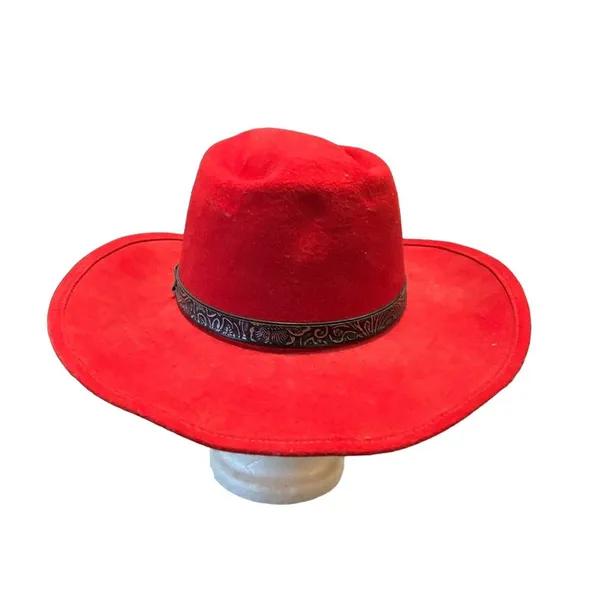 Vintage Little Joe‎ Wool Cowboy Hat Red Made in USA WPL 5923 Size Medium - Image 4