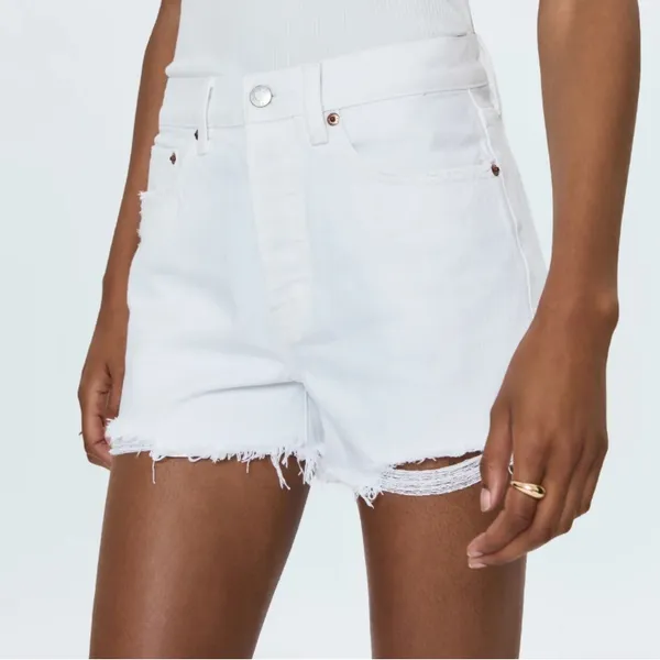 Pistola Nova High Rise Distressed Jean Shorts Size 28 Luxe White A-15 - Image 12