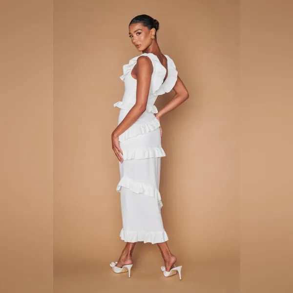 SHOW ME YOUR MUMU Greta Dress In White Stretch - Image 5