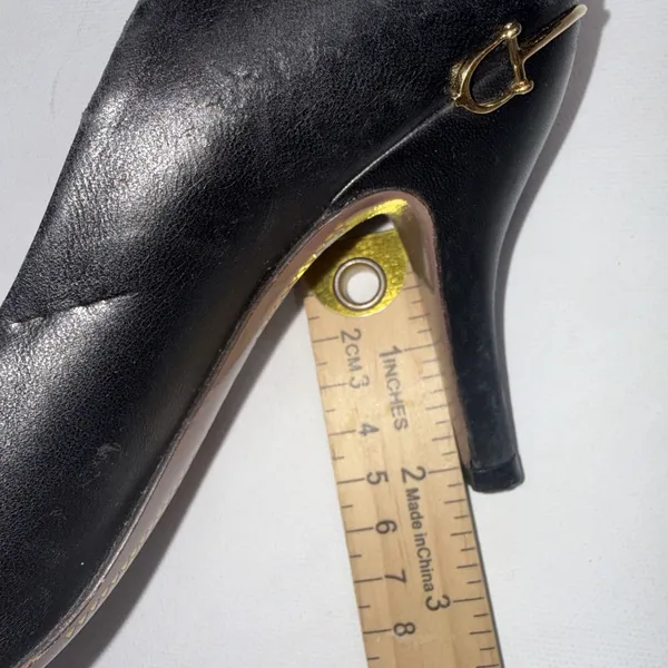 Gucci Amputee Right Only Old Money Classy Pump Leather Black Shoe Store Prop 36 - Image 13