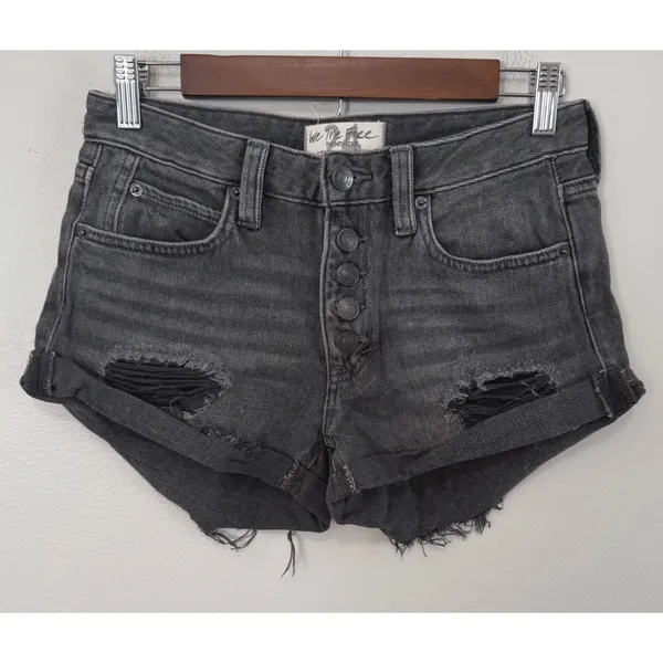 We The Free Free People Romeo Rolled Cuttoff Shorts 100% Cotton Distressed Sz 24 - Image 3