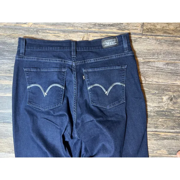 Levi's 512 Bootcut Jeans Perfectly Slimming Dark Wash Denim Size 14 Stretch‎ - Image 5