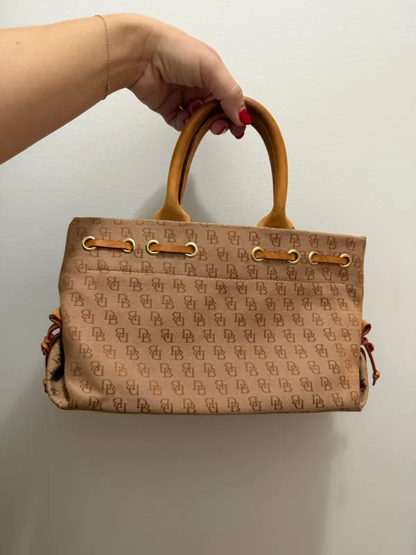 Vintage Dooney & Bourke Tassel Monogrammed Purse - 90’s Brown Leather - Image 2
