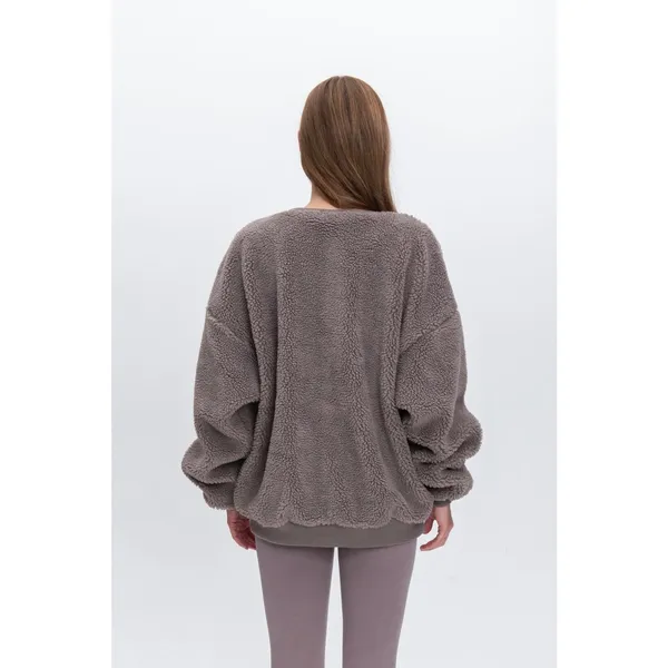 The Bar Gigi Sweatshirt Cinder/Grey Size XL Sherpa Teddy Loungewear Oversized - Image 14