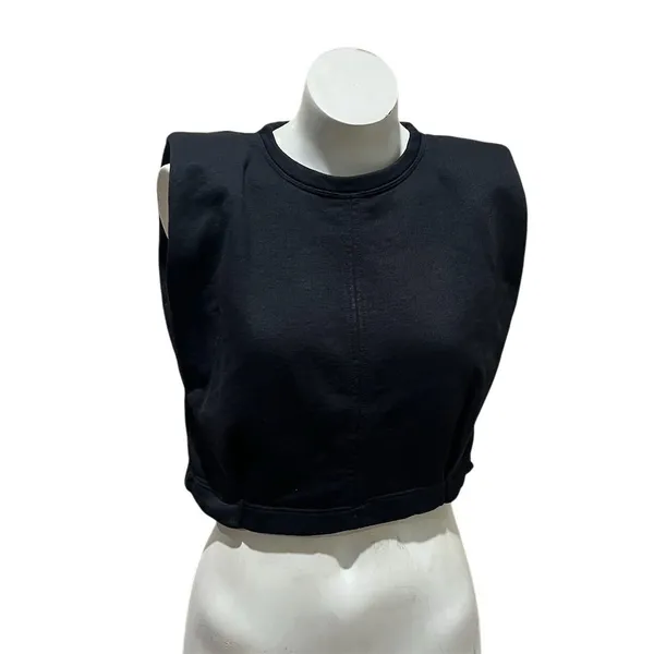 Zara Women's Black Sleeveless Cropped Tank Top Size S - Image 8