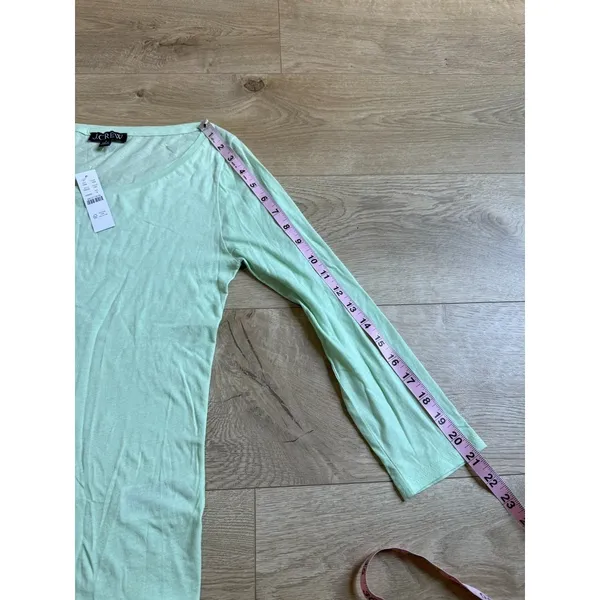 NWT Womens J Crew 3/4 sleeve green tshirt 100% cotton minimalist size S - Image 7