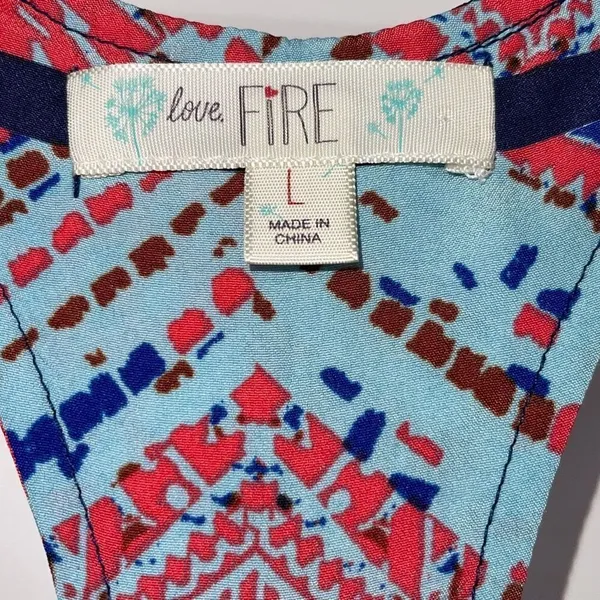 Love Fire Womens Maxi Racerback Dress Sleeveless Summer Vacation Red‎ Blue Large - Image 5