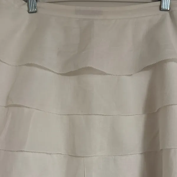 Ann Taylor Elegant White Lined Tiered Skirt - Image 2
