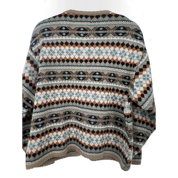 Tally-Ho Vintage L Aztec print cardigan wool blend Cardigan Knit 70's Womens - Image 6