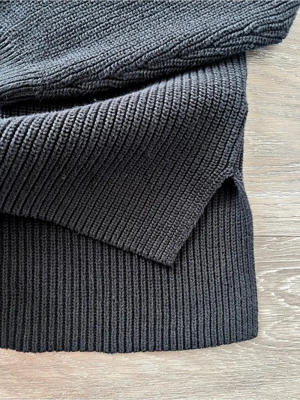 Goodthreads Women’s L Black 100% Cotton Shaker Knit Crewneck Sweater - Image 8