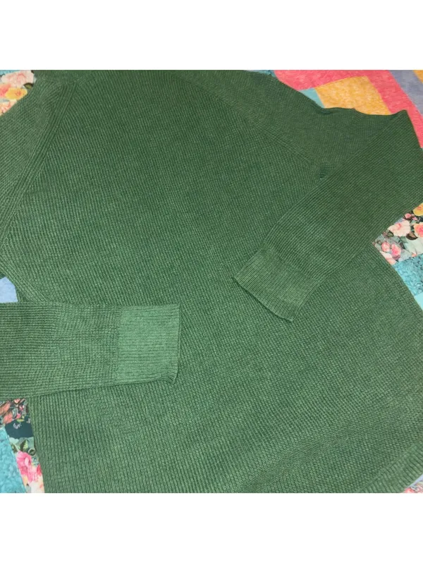 Lauren Ralph Lauren Green Knit Hooded Sweater Woman’s Size Medium Outdoor RL - Image 6