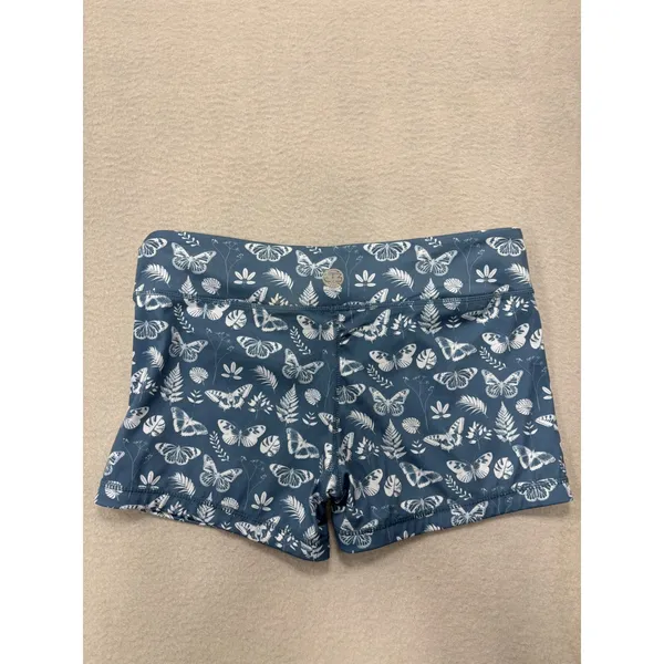 IAB‎ MFG Athletic Shorts 10 L Blue Butterfly No Ride Compression Workout Yoga - Image 6